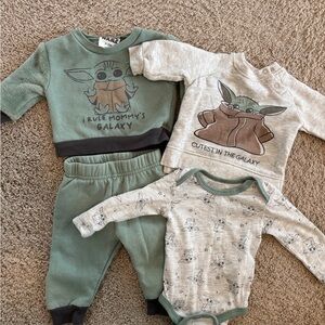 Baby Yoda Themed Baby Outfit Set
